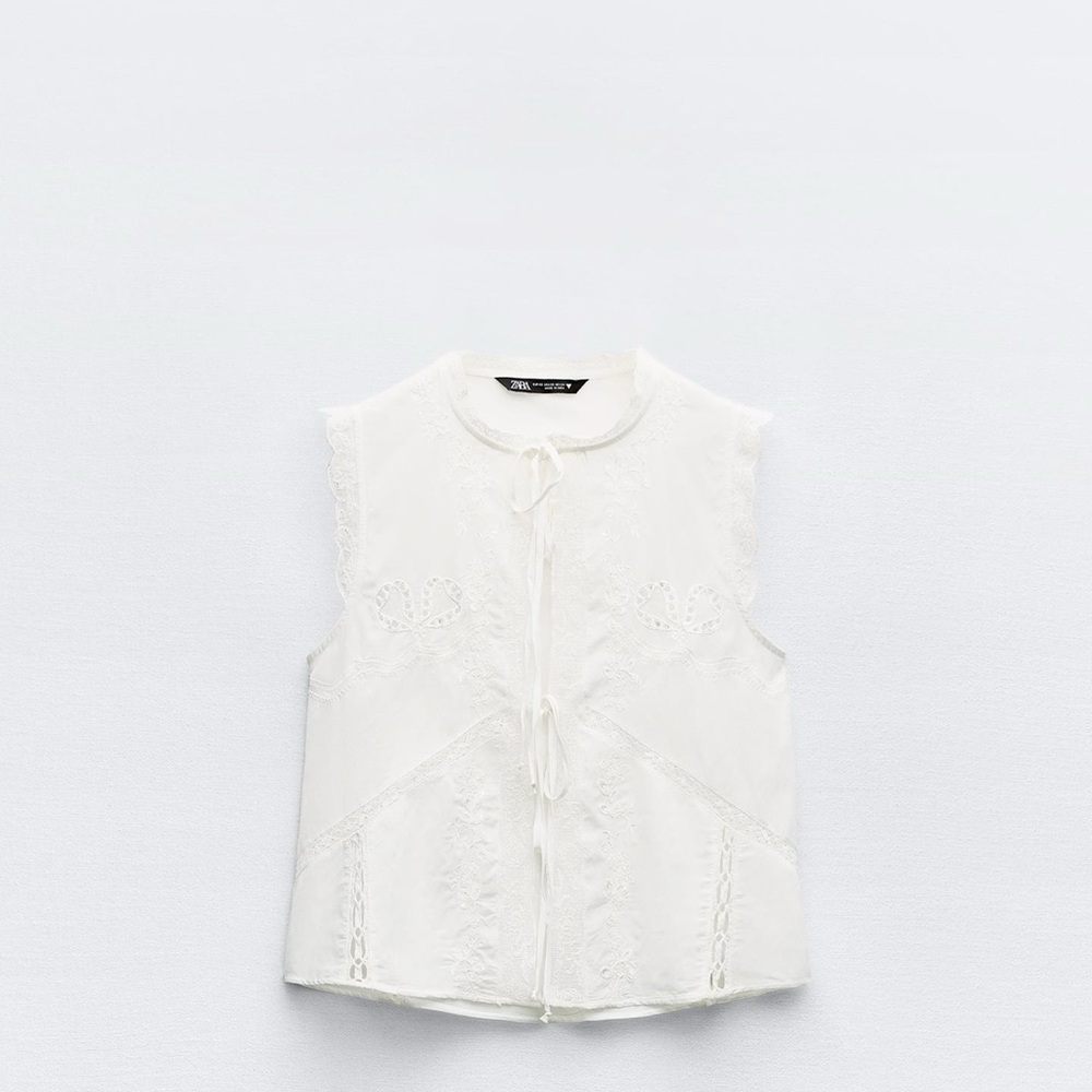 Zara embroidered tank top